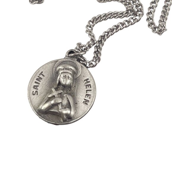 Saint Helen Silver Tone Religious Necklace - Picture 2 of 8